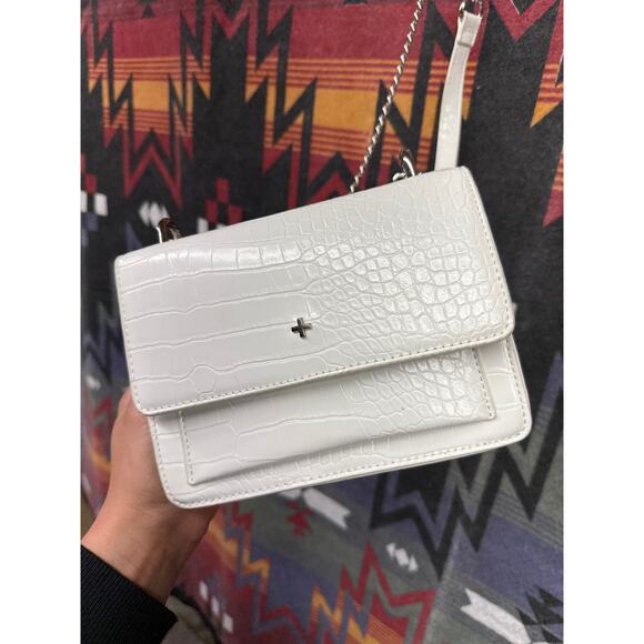 Peta + Jain White Leather Chain Minimalist Clean Girl - Picture 3 of 10